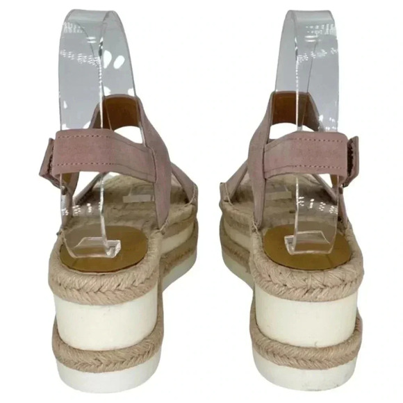 Marc Fisher LTD Platform Sandals 10M Gallia Pink Suede Jute Wrapped Slingback - Picture 8 of 13